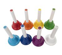 8 Notes Colorful Hand Bells Set, Young Musician Musical Instrument Early Education, Orff Percussion, Color Cognition Teaching, Hand-Eye Coordination, Safe Plastic Handle