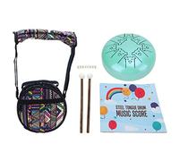 8 Notes Tongue Drum, Steel Ti Alloy Percussion Instrument with Chakra Tank Design, Animal Pattern Blue Tongue Drum for Meditation Yoga Music Therapy and Relaxation