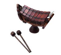 8 Notes Xylophone Teak Wood Thai Traditional Percussion Musical Instrument Art Craft Wooden Ornament Decoration Home Office with Mallets