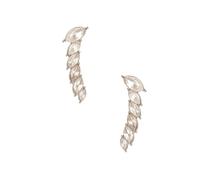 8 Other Reasons Wicked Oz Crawler - 2-Piece Silver Ear Crawler Set with Clear Gemstones, Elegant Statement Earrings, Nickel-Free Fashion Jewelry