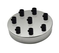 8 Outlet Ceiling Rose Light Fitting 120mm Metal Round Canopy Plate With Cord Grips For Pendant Lights And Chandeliers