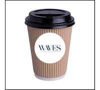 8 Oz /240ml Disposable Kraft Ripple Wall Paper Cups - for Tea Coffee Cappuccino Hot Drinks - Eco-Friendly Drinkware 100% Recyclable Brown - With Lids/Without Lids Takeaway (200, 8 Oz (Black Lids))