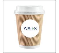 8 Oz /240ml Disposable Kraft Ripple Wall Paper Cups - for Tea Coffee Cappuccino Hot Drinks - Eco-Friendly Drinkware 100% Recyclable Brown - With Lids/Without Lids Takeaway (25, 8 Oz (White Lids))