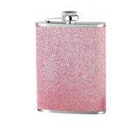 8 Oz Hip Flask, Hip Flasks for Women, Pink Sparkling Pocket Decorative Bottle, Stainless Steel Pocket Decorative Bottle, Leakproof Flask Alcohol for Hiking Camping Barbecuing Birthday Party Festival
