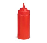 8 oz Squeeze Bottles Red with 53mm Wide-Mouth Cone Tip, Polyethylene Material, Leakproof Design for Ketchup and Sauce Dispensing