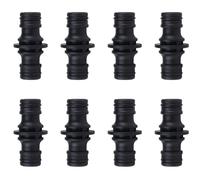 8 Pack 1/2 Inch Garden Hose Connectors, Double-Sided Extension Coupling Set | Eight double-sided connectors join compatible 1/2-inch garden hoses to extend watering lines around lawns, gardens or patios