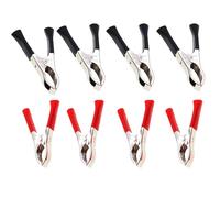 8 Pack 100A Jump Lead Clamps Heavy Duty Pure Copper Crocodile Alligator Clips Car Booster Cable Battery Clamps for Auto (2 Red + 2 Black) (Eight)