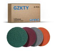 8-Pack 125mm (5") Hook & Loop Scouring Pads - Abrasive Scrubbing Discs for Metal, Wood, Auto, Tile & Plastic - Rust Removal, Polishing & Deep Cleaning