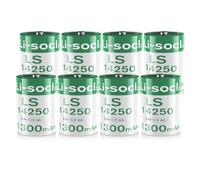 8 Pack 1300mAh LS14250 batteries, 1/2AA 3.6V ER14250 Lithium Battery for SAFT Water Meter, alarm, flashlight, Wide Temperature Range, Long Storage Life (Non-Rechargeable)