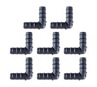 8 Pack 13mm (1/2 Inch) Barbed Garden Hose Connectors, Durable Plastic 90° Elbow Fittings for Drip Irrigation Systems, Water Pipes, and Hose Joints, Black