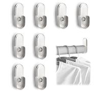 8 Pack 15mm Polished Chrome Wardrobe Brackets, Heavy-Duty Oval Rail End Supports with 8 Screws | 44mm Flange Fit for Rods, Closets & Shelving