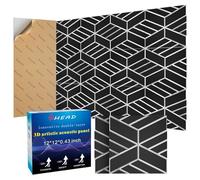8 Pack 2-Layer Soundproof Wall Panels, 12 x 12 x 0.43 in Sound Proof Foam Panels for Walls, 1.1lb/ft³ High Density, Thicker 0.43 in, 3D Acoustic Panels,Artistic Noise Dampening Panels Black&White