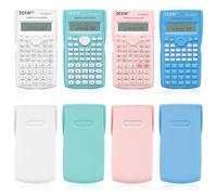 8 Pack 2 Line Engineering Scientific Calculator Large Display Function LCD Calculators Bulk Non Graphing Math Calculator for Student Teacher School College Business Office Supplies, 4 Colours
