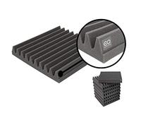 8 Pack, 2" Thick EQ Acoustics Premium Acoustic Foam Tile Kit, 30 x 30 x 5cm Classic Wedge Tiles. Better Sound For Home Studios, YouTubers, Podcasting, Sound Recording