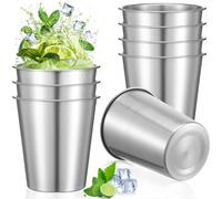8 Pack 260ml 304 Stainless Steel Beer Tumbler Cups, Reusable Heavy Duty Stackable Camping Cups, Durable Metal Drinking Water Cup for Camping, Hiking, Picnics, Outdoor Barbecues & Ice Cold Drinks