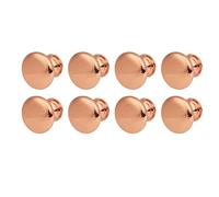 8 Pack - 28mm Diameter, Rose Gold, Round Domed Knobs for Kitchen, Cupboard, Drawer, Cabinet - Fixing Screws Included