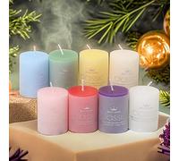 8 Pack 2x2'' Hand Poured Scented Dripless Pillar Candles, Soy Candles, Non-Toxic, Smokeless, Lasting Clean Burning Candles, for Home Décor, Bathroom, Wedding Decorations