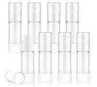 8 Pack 30ml/1oz Plastic Airless Pump Bottle Clear Cosmetic Cream Pump Dispenser Refillable Vacuum Jar Containers for Lotion Shampoo Liquid Foundation Face Cream Travel