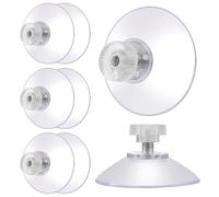 8-Pack 40mm Clear Suction Cups with Metal Screw Nuts - Heavy-Duty Vacuum Holders for Glass, Mirror & Tile | Reusable No-Drill Hooks for Hanging Decor, Signs, License Plates
