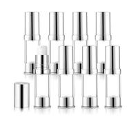 8 Pack 5ml/0.17oz Plastic Airless Pump Bottle Portable Lotion Container Refillable Cream Jar Vacuum Pump Press Dispenser for Travel Cosmetic Emulsion Liquid Foundation Shampoo Toiletries Sample