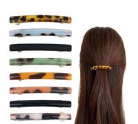 8 Pack 6.5 cm Assorted Colours French Hair Clips for Women & Girls, Stylish Volume Clips, Acrylic Ponytail Holder for Medium to Thick Hair, Durable Acetate Design