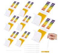 8 Pack 640 Pieces PH Test Strips, PH 1-14 Litmus Paper, Universal Testing Strips, Indicator Paper with 5 Dropper and 1 Glass Rod for Water Saliva Cosmetics Fruit Soil