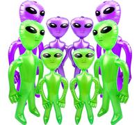 8 Pack 67 Inch 35 Inch Giant Large Blow Up Alien Inflatable Alien Jumbo Alien Inflate Toy for Alien Theme Party Birthday Halloween (Color Set 1)