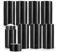 8 Pack 75ml/2.5oz Plastic Deodorant Containers Empty Twist Up Filling Stick Tube Bottom-Fill Deodorant Bottles for DIY Cosmetic Lotion Bar Sunscreen Lip Balm Crayon - Black