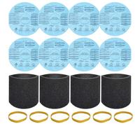 8 Pack 90107 Reusable Dry Filters and 4 Pcs 90585 Foam Sleeve Filter Kit Replacement for Shop Vac 5 Gallon and Above Wet/Dry Vacuum, Part# 9010700, 9013700, 9058500, with 6 Retaining Bands