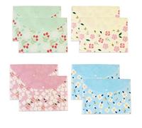 8 Pack A4 File Folder Floral Document Folder Waterproof PVC Envelope Folder A4 Plastic Folders Document Storage Bag for School Home Work Office Organization