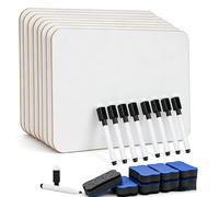 8 Pack A4 Mini Whiteboard Double Sided,Small Dry Erase White Board