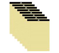 8 Pack - A4 Yellow Legal Pad Premium 60 GSM Ruled Writing Paper 50 Lined Double Sided Sheets Hardboard Backed Notepad for Office School College Business Meetings Note Taking Planning.