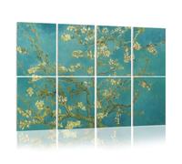 8 Pack Acoustic Foam Panels Sound Proofing Almond Blossom Tree Branches White Flowers Turquoise Blue Acoustic Wall Panel Soundproofing for Livingroom Nursery Room 120x80cm Home Decor
