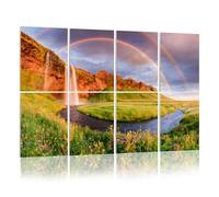 8 Pack Acoustic Foam Panels Sound Proofing Amazing landscape rainbow waterfall Iceland Acoustic Wall Panel Soundproofing for Livingroom Nursery Room 120x80cm Home Decor