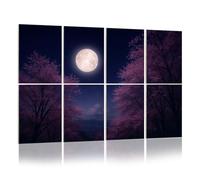 8 Pack Acoustic Foam Panels Sound Proofing Beautiful cherry blossom flowers night skies full moon Acoustic Wall Panel Soundproofing for Livingroom Nursery Room 120x80cm Home Decor