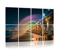 8 Pack Acoustic Foam Panels Sound Proofing Bridge Rainbow Fountain Seoul Skyline South Korea Acoustic Wall Panel Soundproofing for Livingroom Nursery Room 120x80cm Home Decor