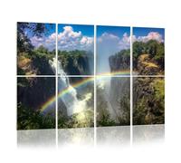 8 Pack Acoustic Foam Panels Sound Proofing Double Rainbow Victoria Falls Zambia Acoustic Wall Panel Soundproofing for Livingroom Nursery Room 120x80cm Home Decor