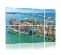 8 Pack Acoustic Foam Panels Sound Proofing Downtown Sarasota Skyline Bridge Skyrises Florida Acoustic Wall Panel Soundproofing for Livingroom Nursery Room 120x80cm Home Decor