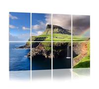 8 Pack Acoustic Foam Panels Sound Proofing Faroe island landscape waterfall rainbow Denmark Acoustic Wall Panel Soundproofing for Livingroom Nursery Room 120x80cm Home Decor