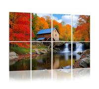 8 Pack Acoustic Foam Panels Sound Proofing Glade Creek Grist Mill nostalgia blazing autumn colors West Acoustic Wall Panel Soundproofing for Livingroom Nursery Room 120x80cm Home Decor