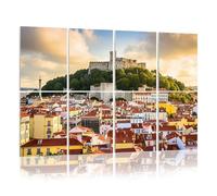 8 Pack Acoustic Foam Panels Sound Proofing Lisbon Portugal Skyline Castle Acoustic Wall Panel Soundproofing for Livingroom Nursery Room 120x80cm Home Decor