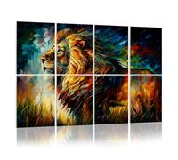 8 Pack Acoustic Foam Panels Sound Proofing Majestic Lion Vibrant Mane Abstract Colorful Brushstroke Painting Acoustic Wall Panel Soundproofing for Livingroom Nursery Room 120x80cm Home Decor