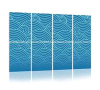 8 Pack Acoustic Foam Panels Sound Proofing Panels Abstract wavy doodle drawing seampess ocean waves Sea tides Acoustic Wall Panel Soundproofing for Livingroom Nursery Room 48"x32" Home Decor