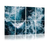 8 Pack Acoustic Foam Panels Sound Proofing Panels Areal Shot Deep Blue Rough Sea Spray Ocean Waves Foamy Surf Acoustic Wall Panel Soundproofing for Livingroom Nursery Room 48"x32" Home Decor