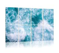 8 Pack Acoustic Foam Panels Sound Proofing Panels Areal Shot Deep Blue Rough Sea Spray Ocean Waves White Foam Acoustic Wall Panel Soundproofing for Livingroom Nursery Room 48"x32" Home Decor