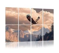 8 Pack Acoustic Foam Panels Sound Proofing Panels Bald Eagle Soaring High Country Acoustic Wall Panel Soundproofing for Livingroom Nursery Room 48"x32" Home Decor