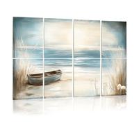 8 Pack Acoustic Foam Panels Sound Proofing Panels Beach Nautical Boat Ocean Seagull Sea Bird Seashore Blue Acoustic Wall Panel Soundproofing for Livingroom Nursery Room 48"x32" Home Decor