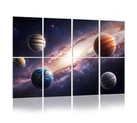 8 Pack Acoustic Foam Panels Sound Proofing Panels Creating Planets Solar System Saturn Jupiter Earth Galaxy Acoustic Wall Panel Soundproofing for Livingroom Nursery Room 48"x32" Home Decor