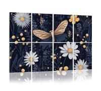 8 Pack Acoustic Foam Panels Sound Proofing Panels Cute wildflowers butterflies dragonflies seamless pattern Acoustic Wall Panel Soundproofing for Livingroom Nursery Room 48"x32" Home Decor