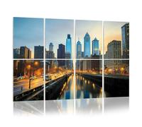 8 Pack Acoustic Foam Panels Sound Proofing Panels Downtown Skyline Philadelphia Pennsylvania Acoustic Wall Panel Soundproofing for Livingroom Nursery Room 48"x32" Home Decor